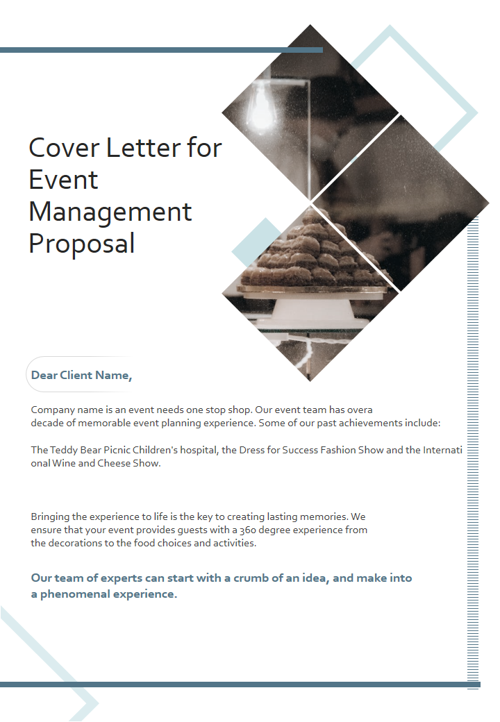Cover Letter for Event Management Proposal 