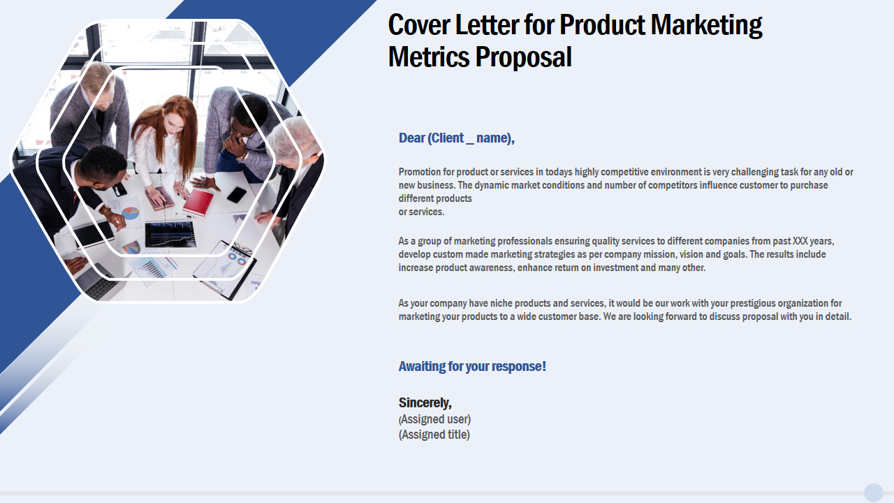 Cover Letter for Product Marketing Metrics Proposal 