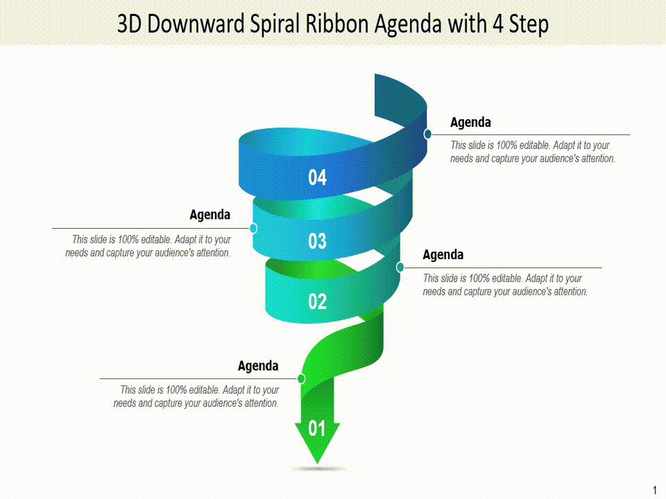 Four Stages 3D Downward Ribbon Animated Template