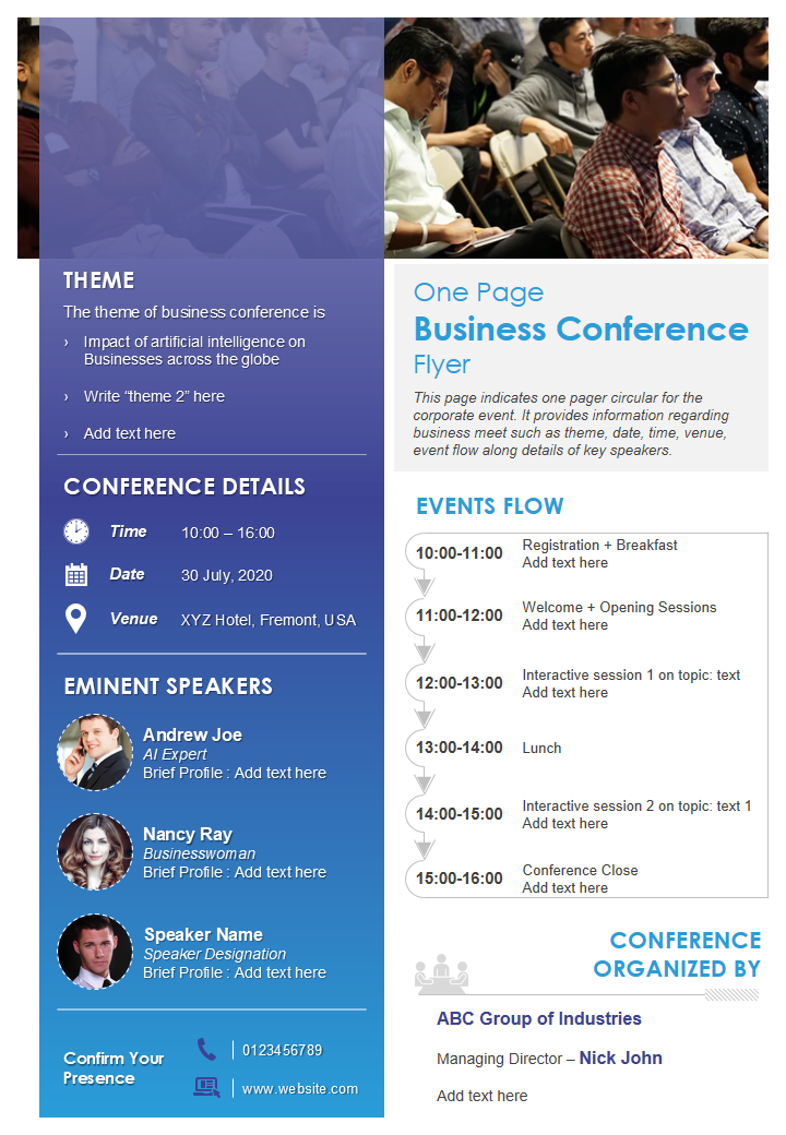One Page Business Conference Flyer 