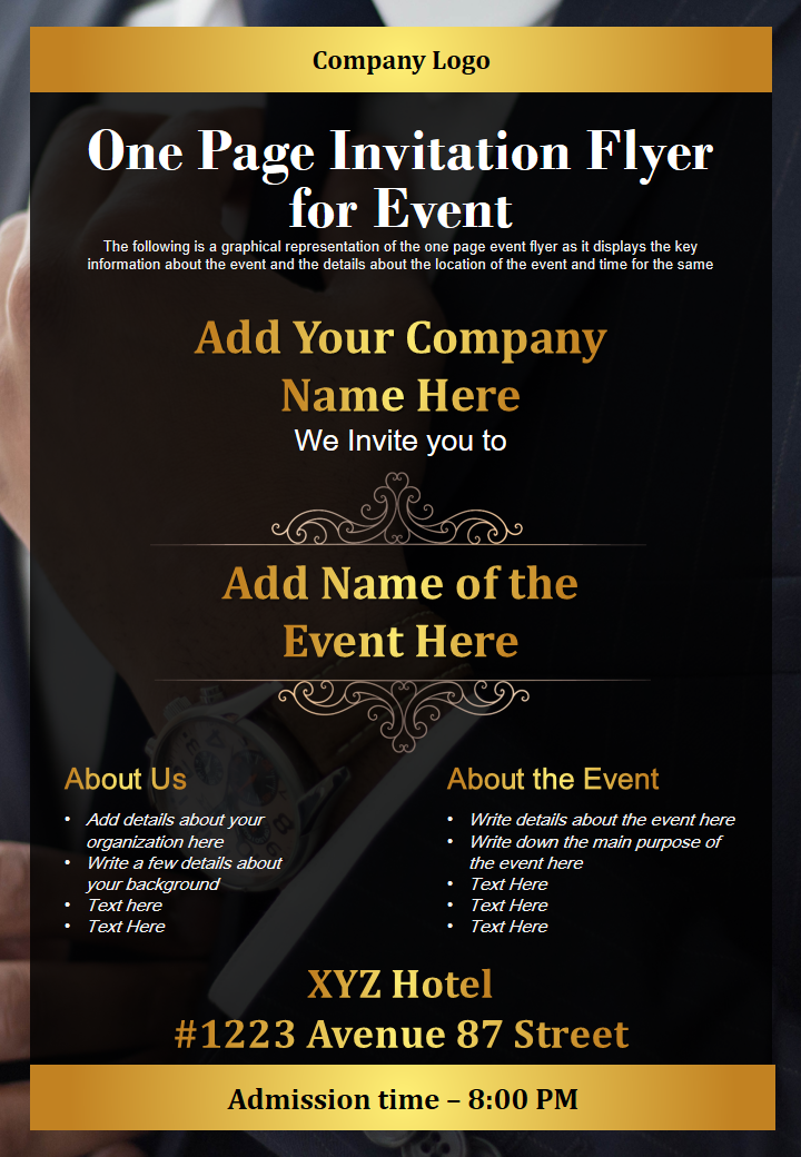 One Page Invitation Flyer for Event 