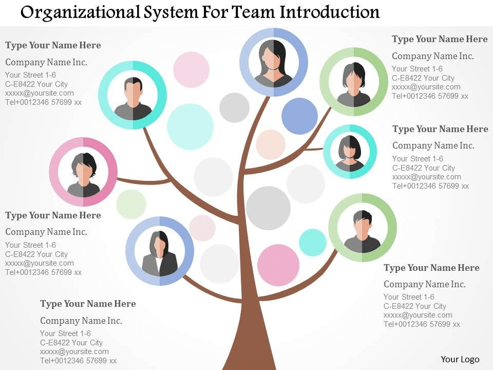 Organizational System For Team Introduction Flat Powerpoint Design