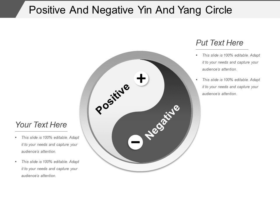 Positive And Negative Yin And Yang Circle PPT Slide