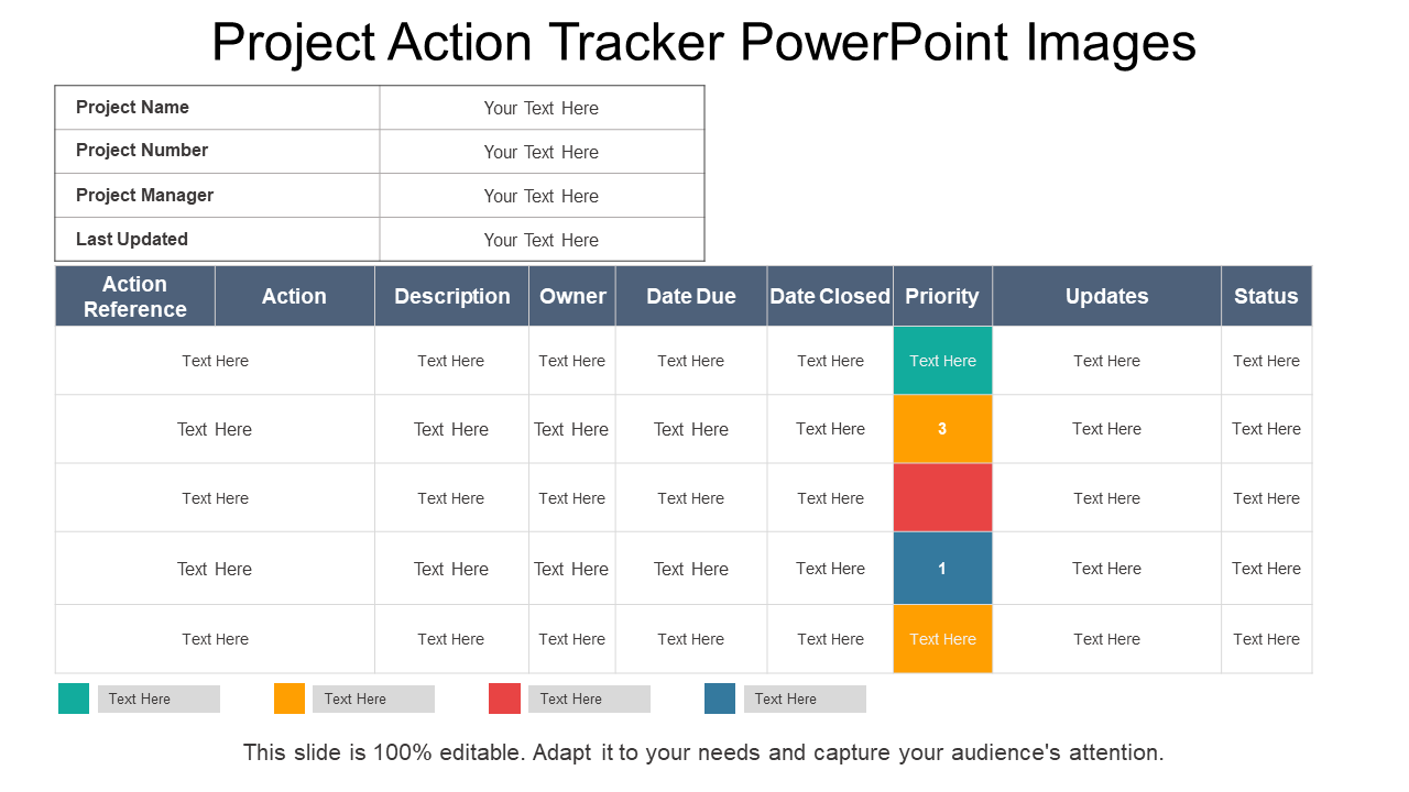 Project Action Tracker PowerPoint Images