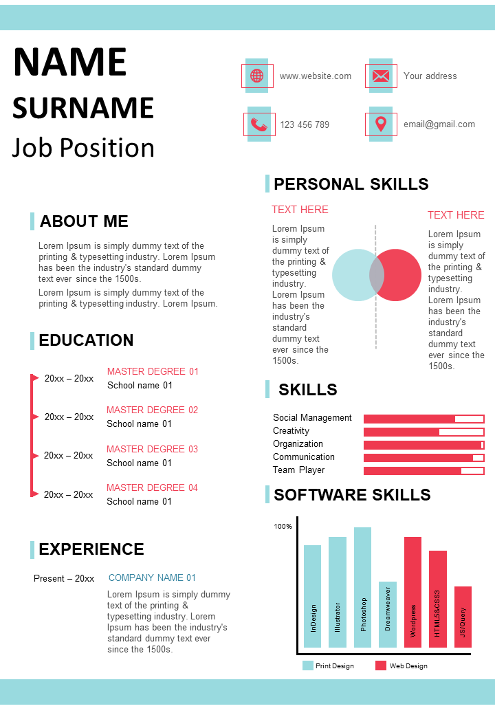 Aesthetic Resume Template CV Design For Professionals