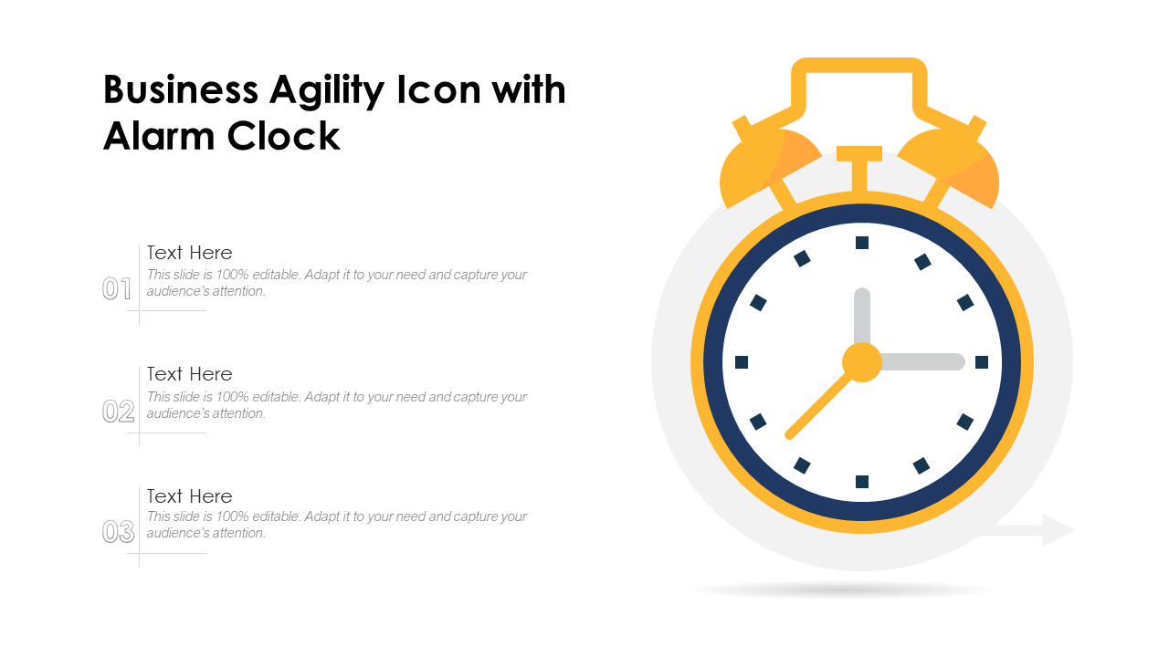 Business Agility Icon With Alarm Clock
