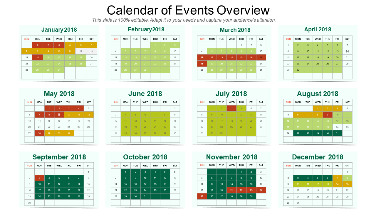 Calendar Of Events Overview