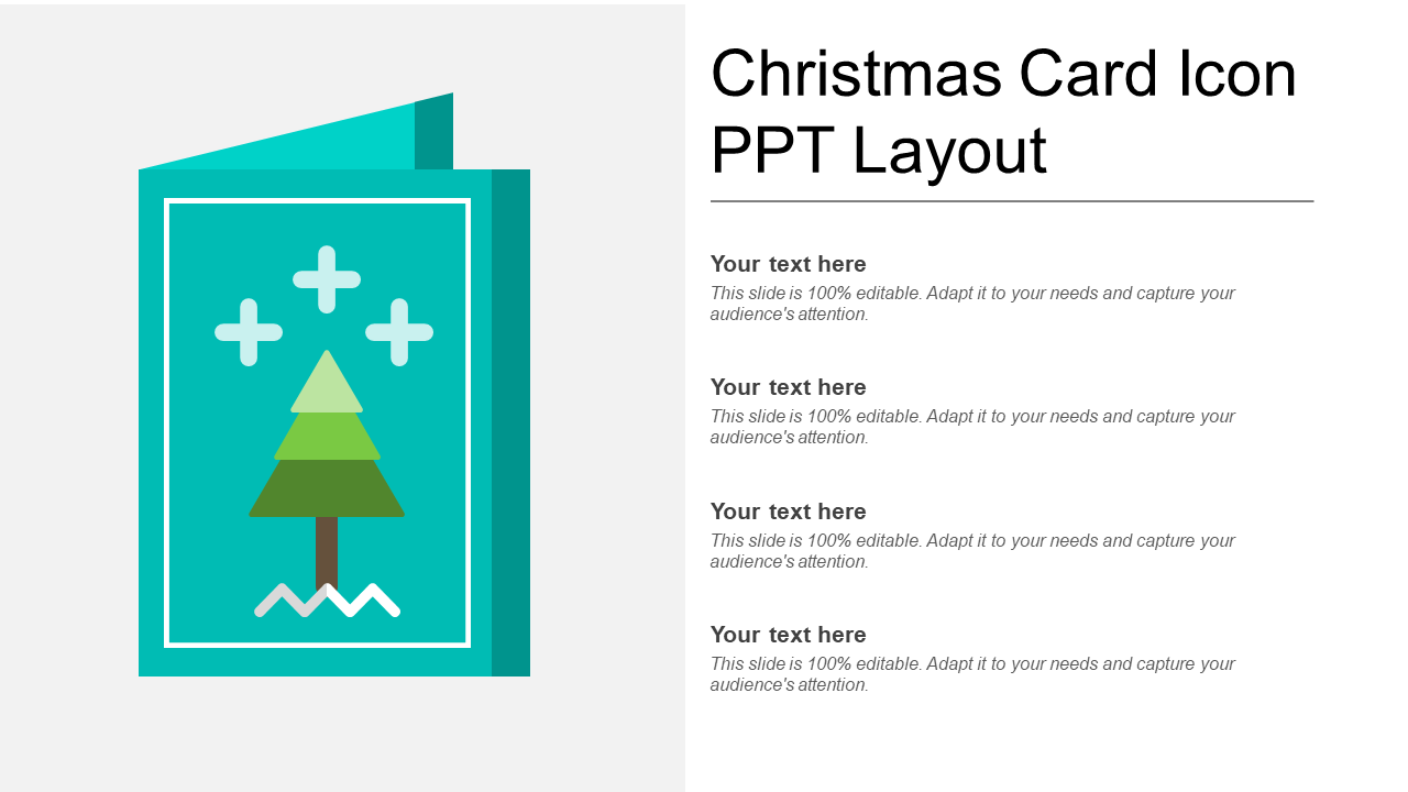 Christmas Card Icon PPT Layout