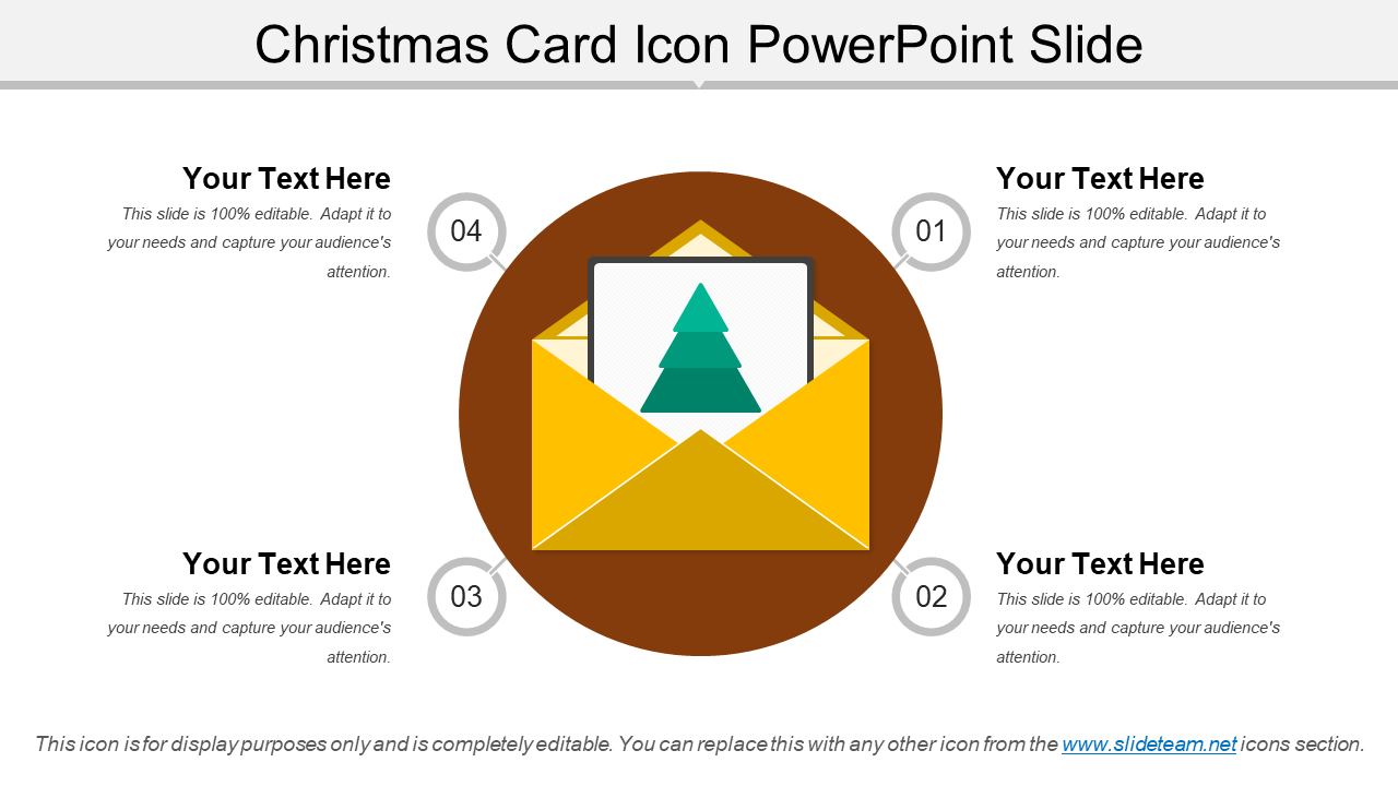 Christmas Card Icon PowerPoint Slide
