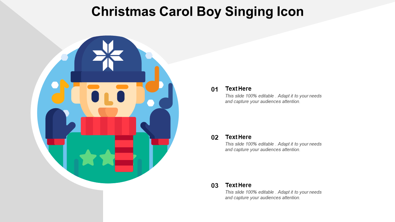 Christmas Carol Boy Singing Icon