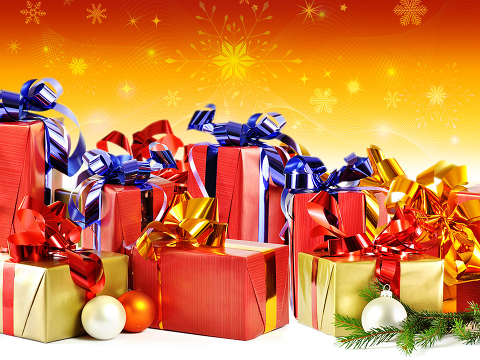 Christmas Gifts Festival PowerPoint Backgrounds And Template