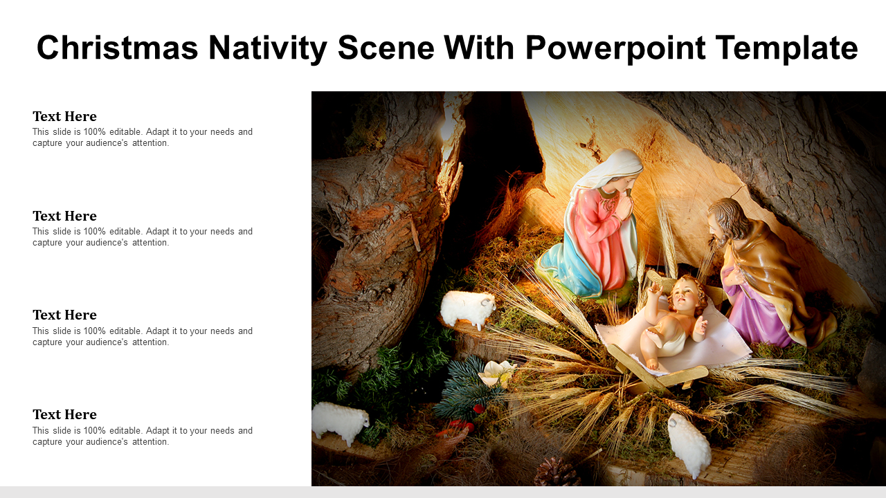 Christmas Nativity Scene With PowerPoint Template