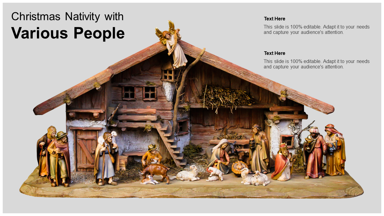 Christmas Nativity With Various People