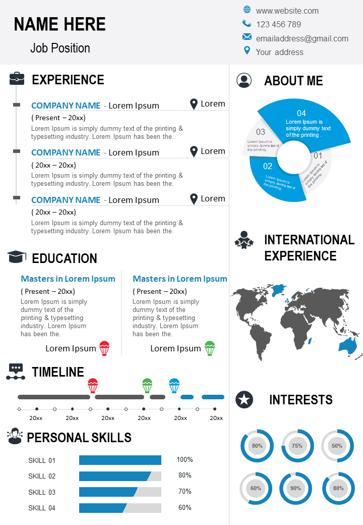 Curriculum Vitae Template Creative Resume With International Experience