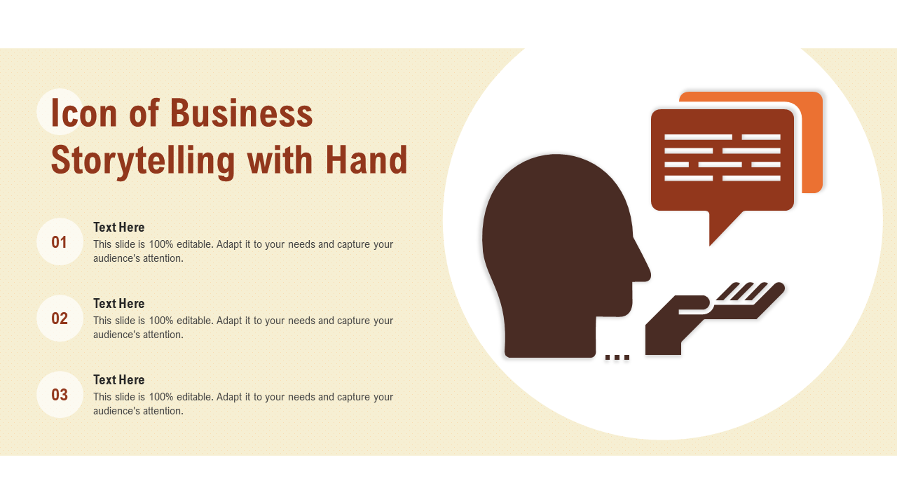 Icon Of Business Storytelling With Hand