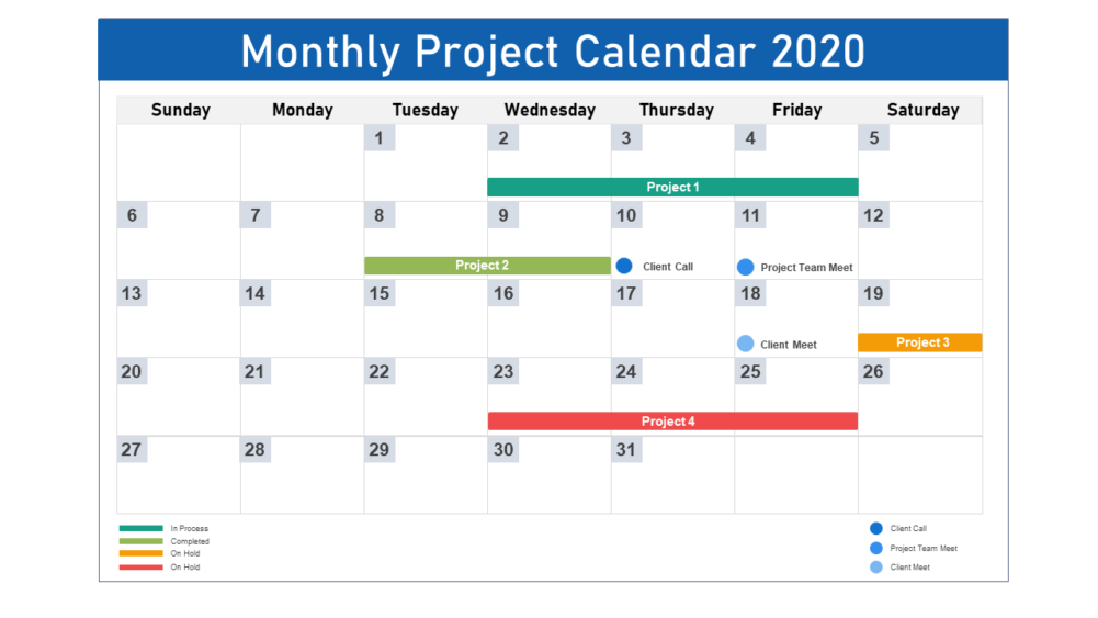 Monthly Project Calendar