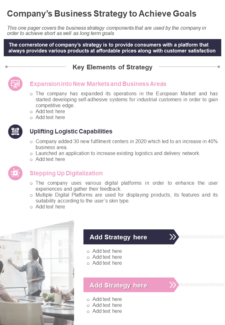 One Page Companys Business Strategy