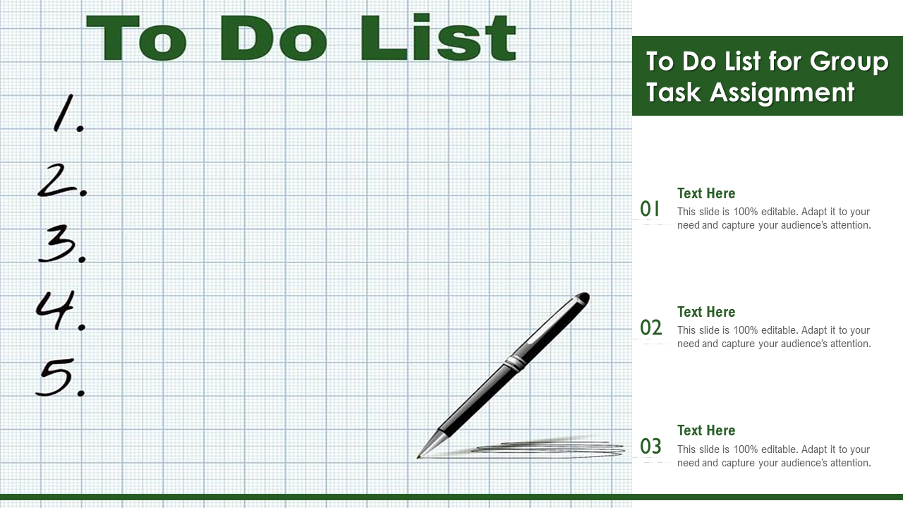 To Do List For Group Task Assignment
