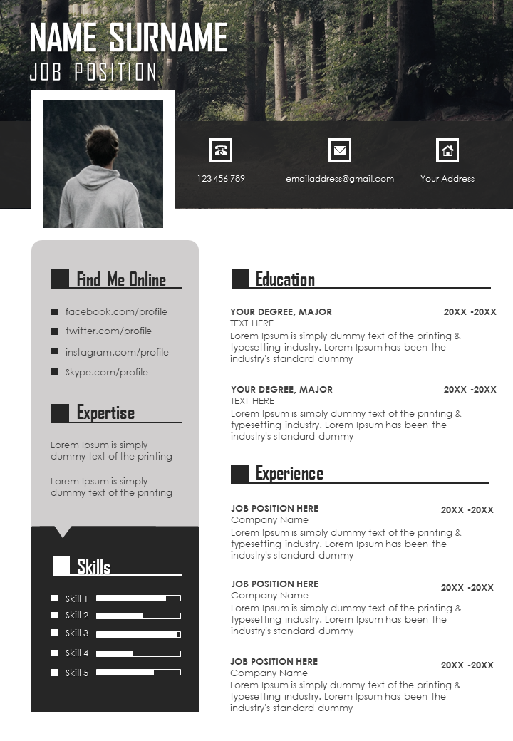 Unique Graphic Visual Resume CV Design Template