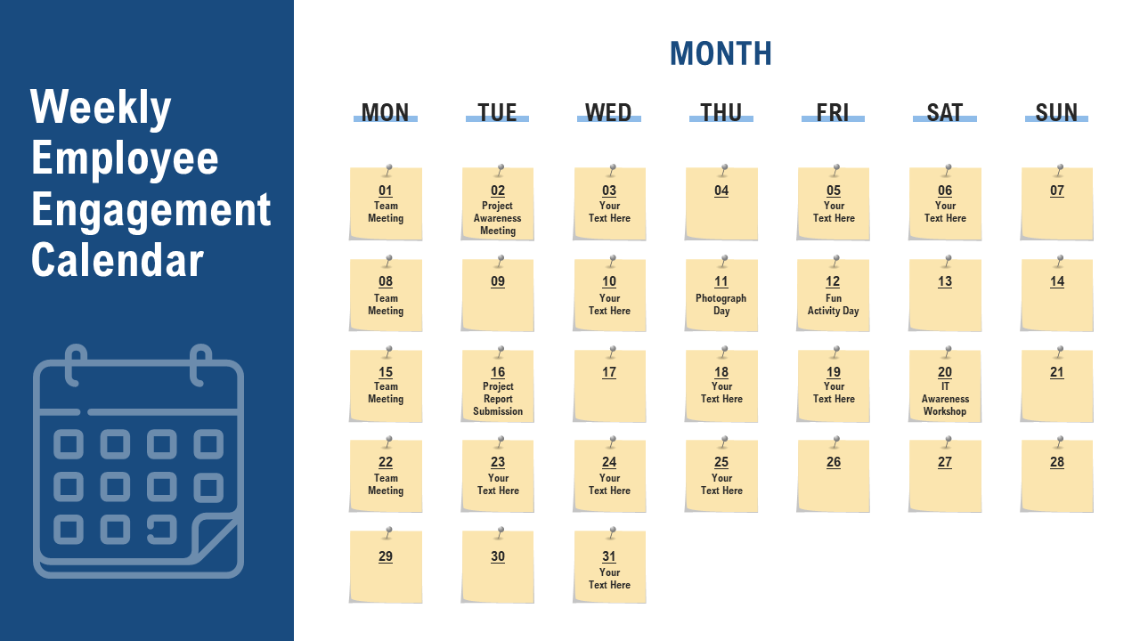 Weekly Employee Engagement Calendar