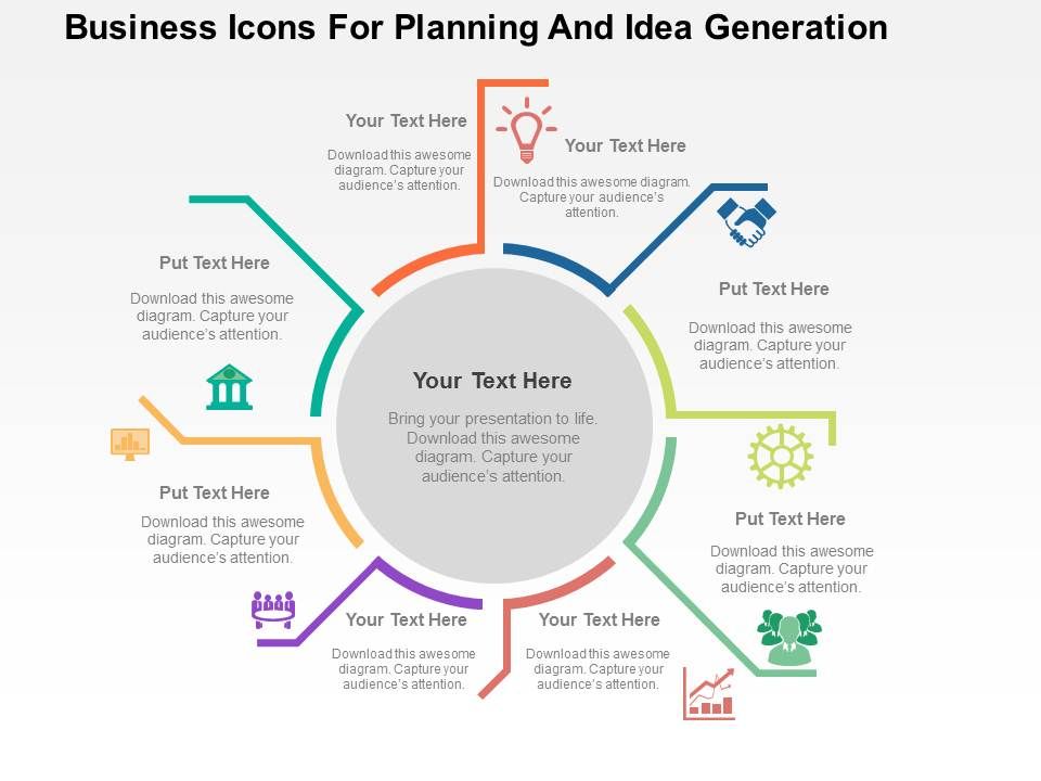 Business Strategy Icons For Planning And Idea Generation