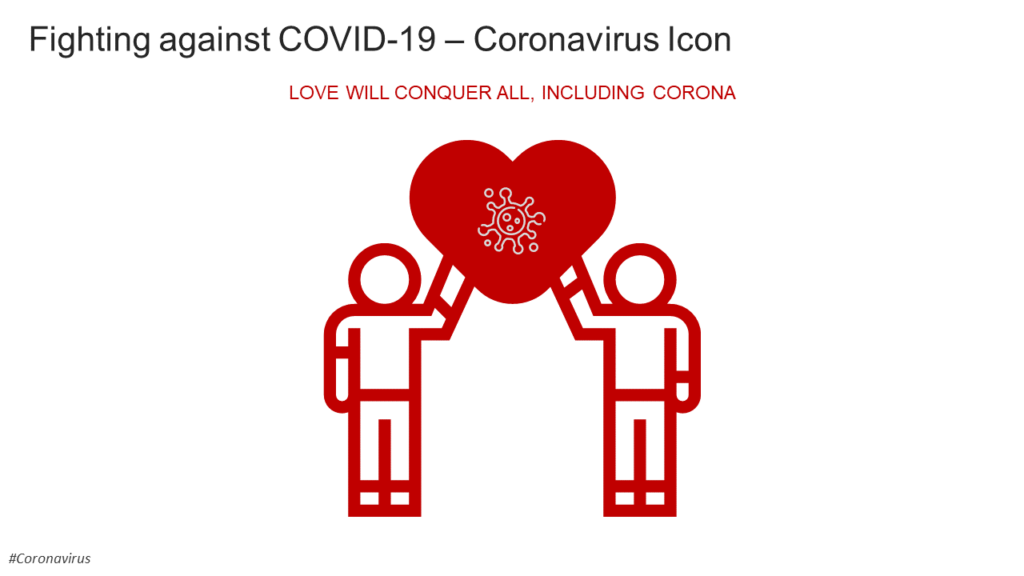 Difundir el mensaje de amor en las crisis Coronavirus PPT design