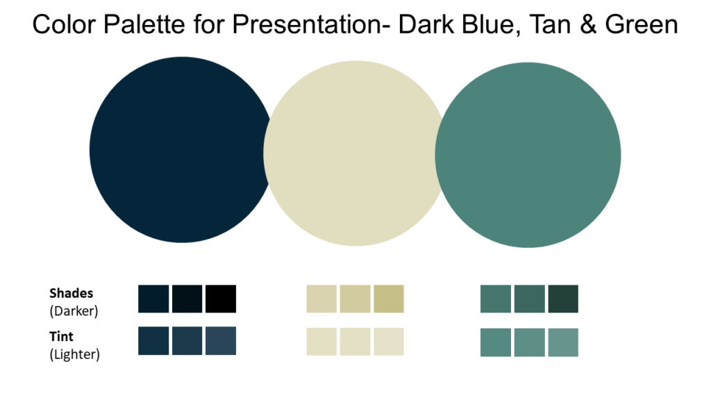 Paleta de colores 3- Azul oscuro, tostado y verde