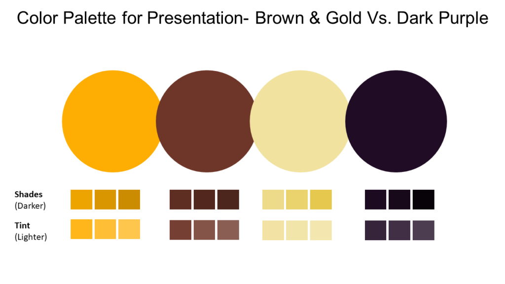 Paleta de colores 9- dorado, marrón y morado