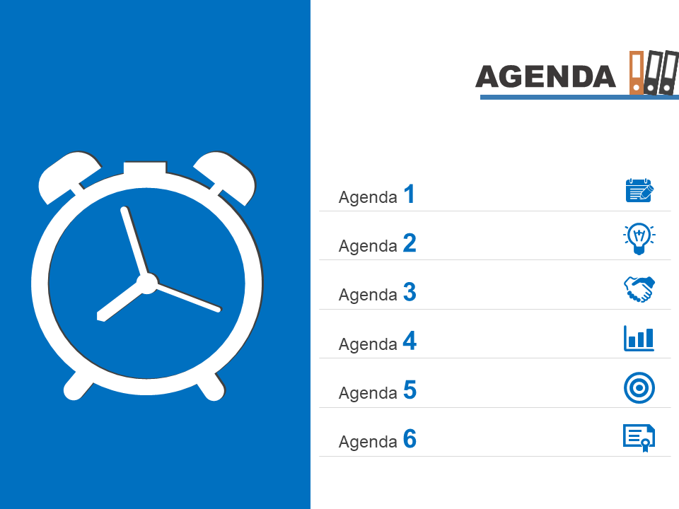 Agenda Template Slide With Clock