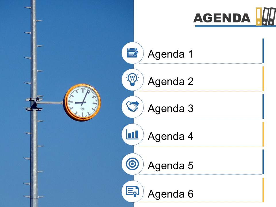 Agenda Template Slide With Icons Image