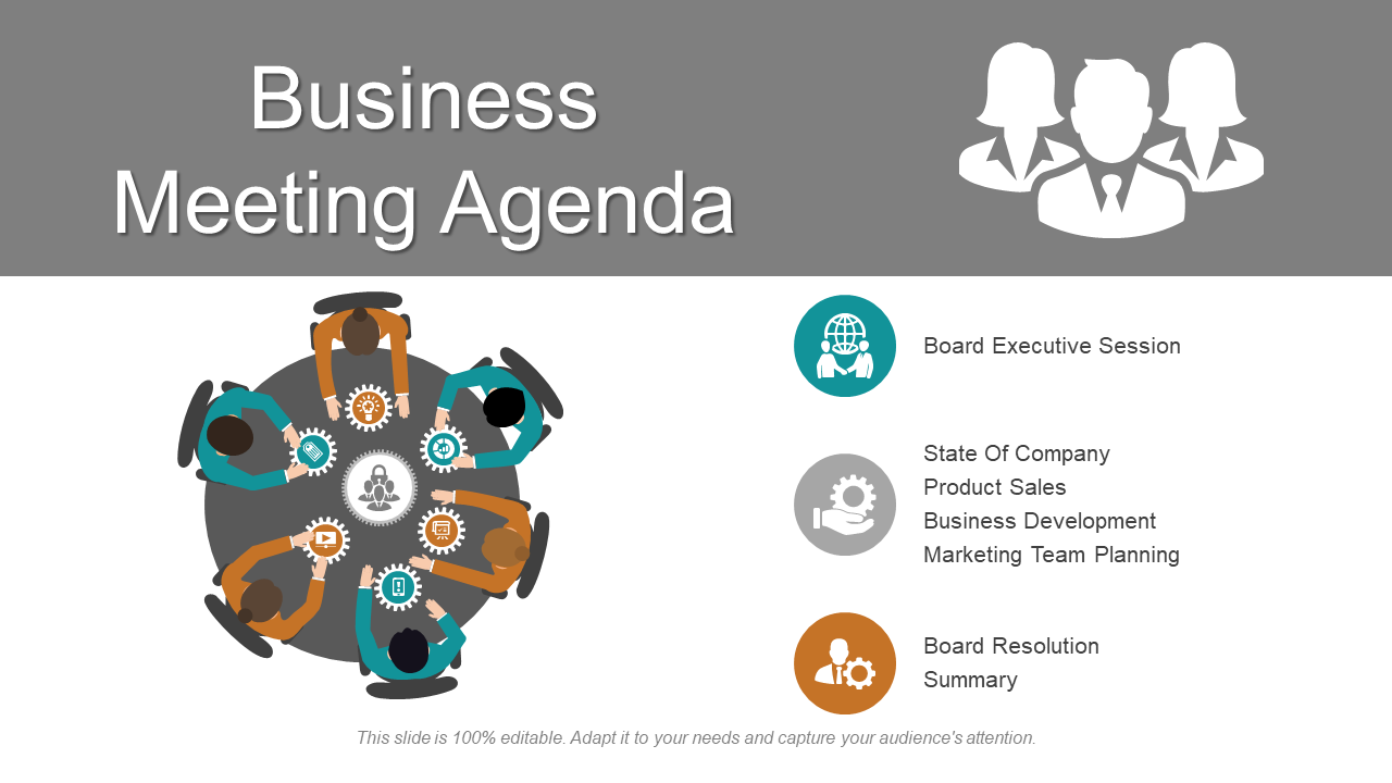 Business Meeting Agenda PPT Inspiration