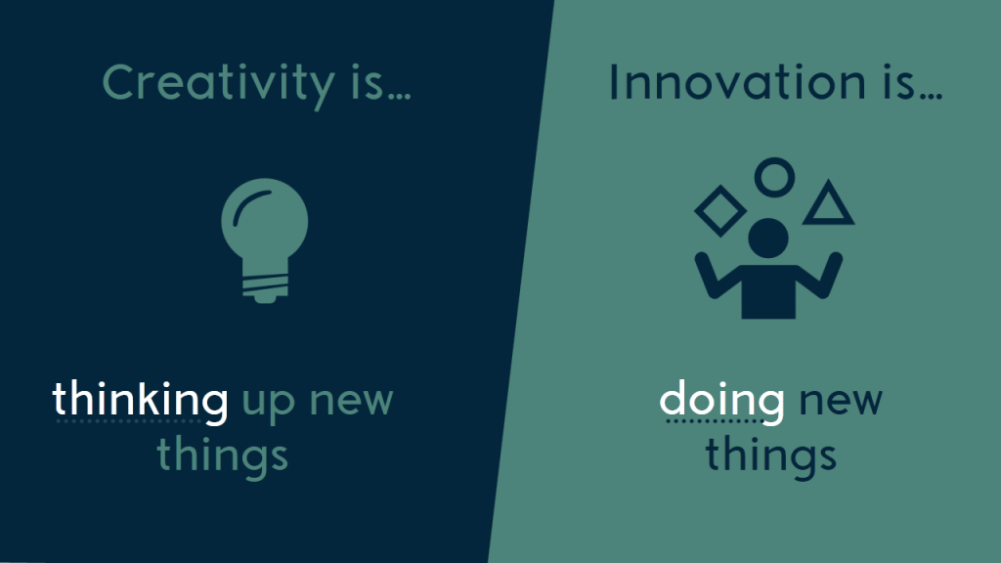 Créativité vs innovation - les couleurs sombres ajoutent du sérieux