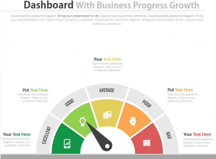 Diapositive de l'indicateur de vitesse de croissance des progrès de l'entreprise