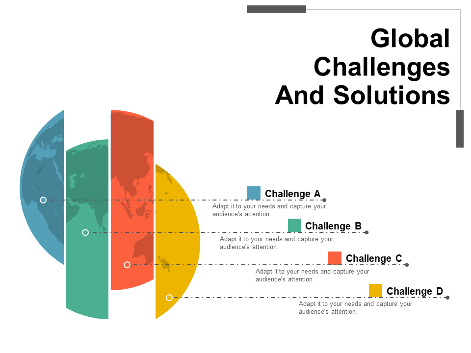 Modèle PPT de défis et de solutions d'objectifs
