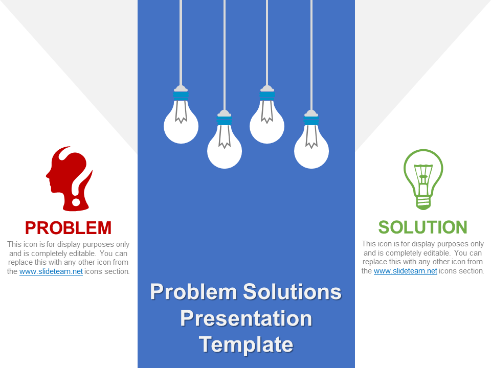 Modèle PowerPoint gratuit de solutions aux problèmes