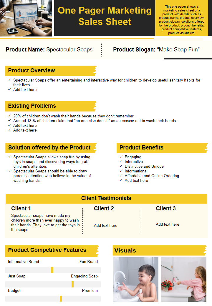 One Pager Marketing Sales Sheet