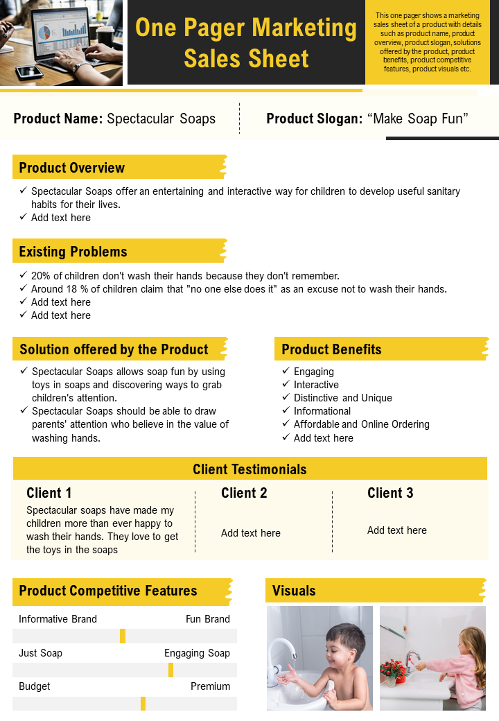 One Pager Marketing Sales Sheet Presentation Report Infographic