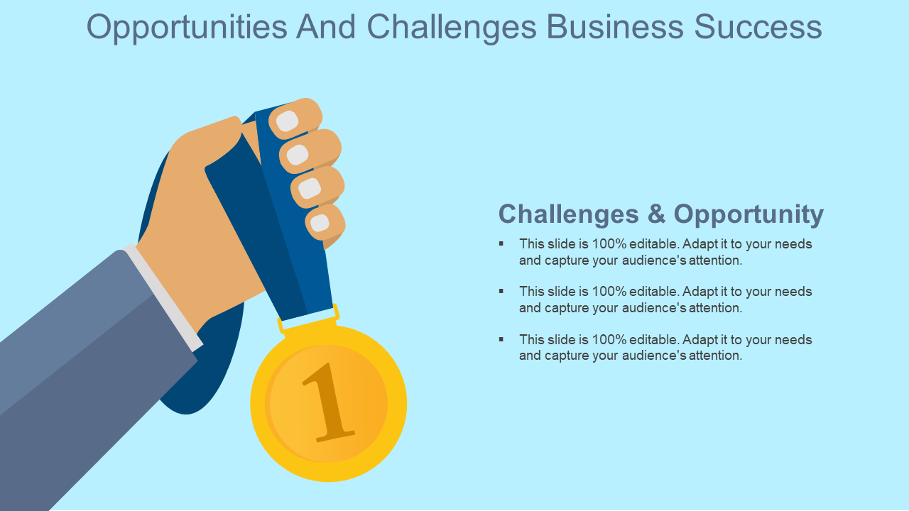Opportunities And Challenges Business Success PowerPoint Template