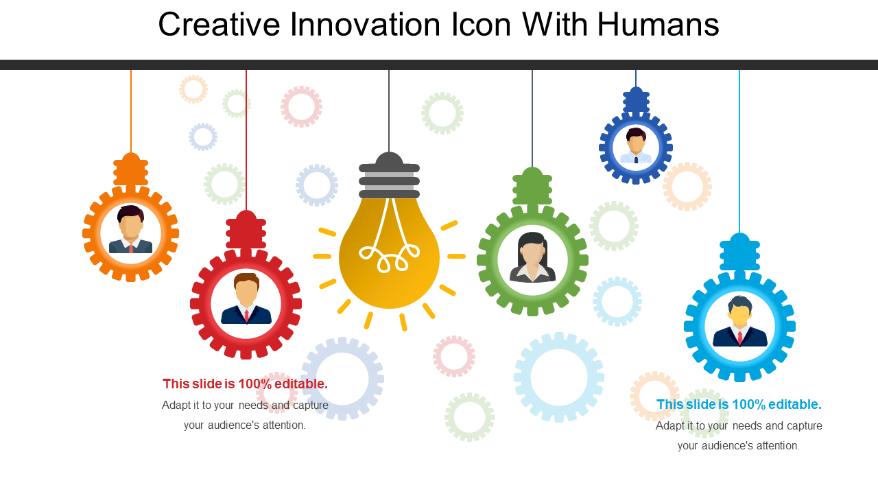 Creative Innovation Icon With Humans