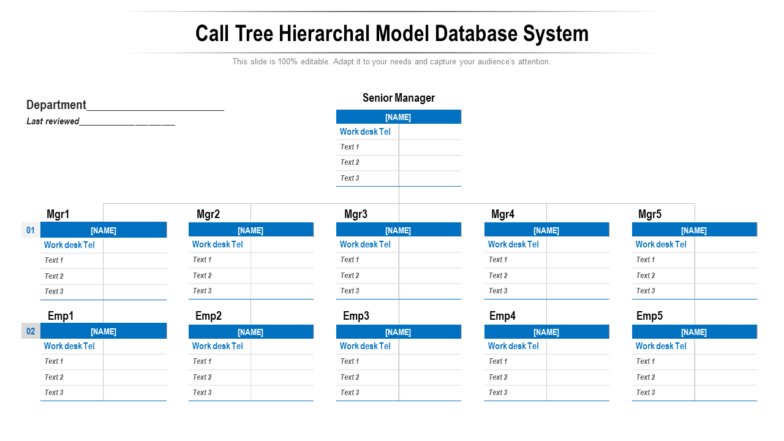 Call Tree Hierarchal Model Database System