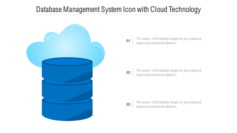 Database Management System Icon With Cloud Technology