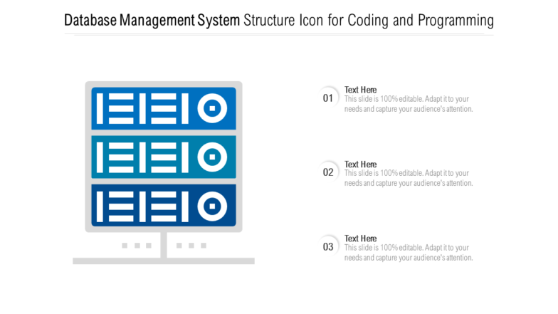 Database Management System Structure Icon For Coding And Programming