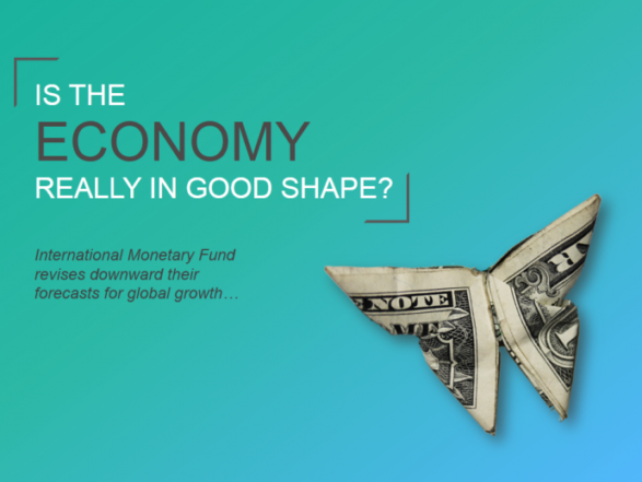 Design de slide de título de apresentação econômica