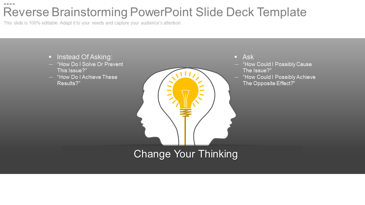 Reverse Brainstorming PowerPoint Slide Deck