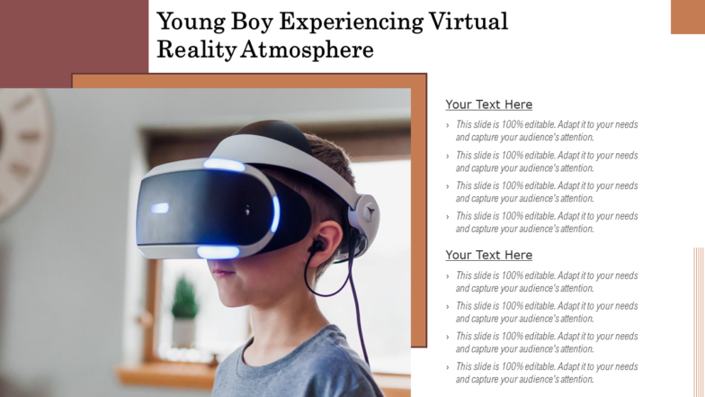 Young Boy Experiencing Virtual Reality Atmosphere