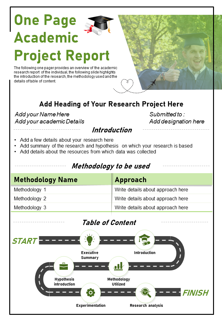 One Page Academic Report PowerPoint Template