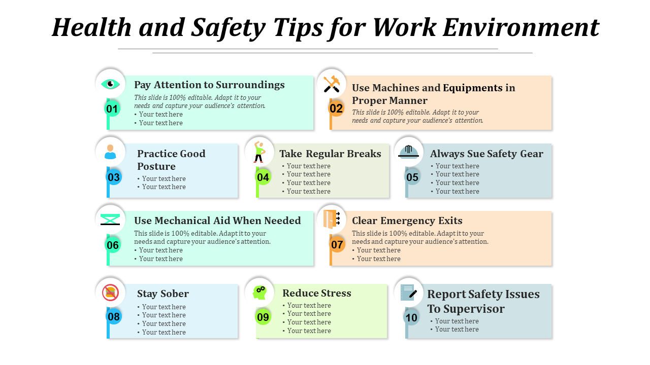 Health And Safety Tips For Work Environment