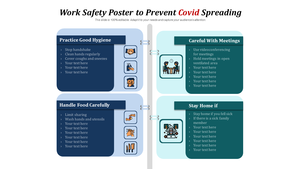Work Safety Poster To Prevent Covid Spreading