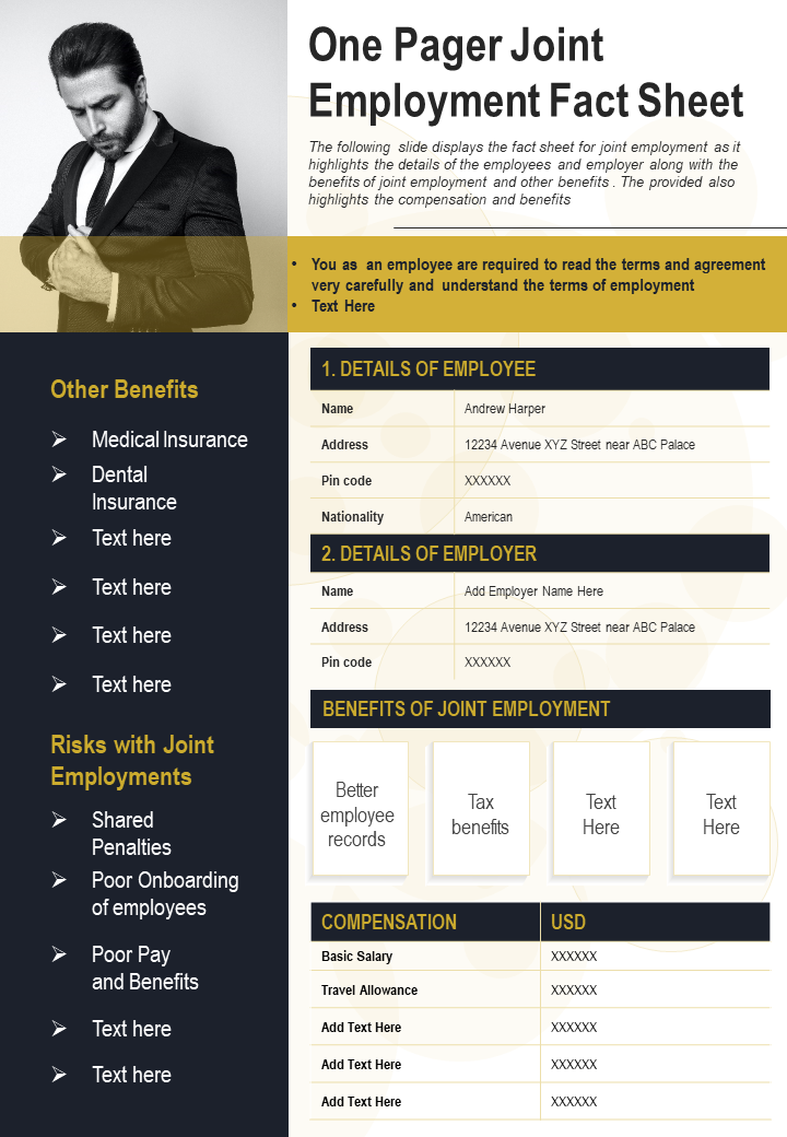 One Page Joint Employment Fact Sheet