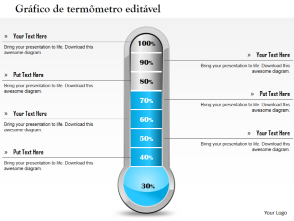 Slide de apresentação de termômetro de negócios exclusivo